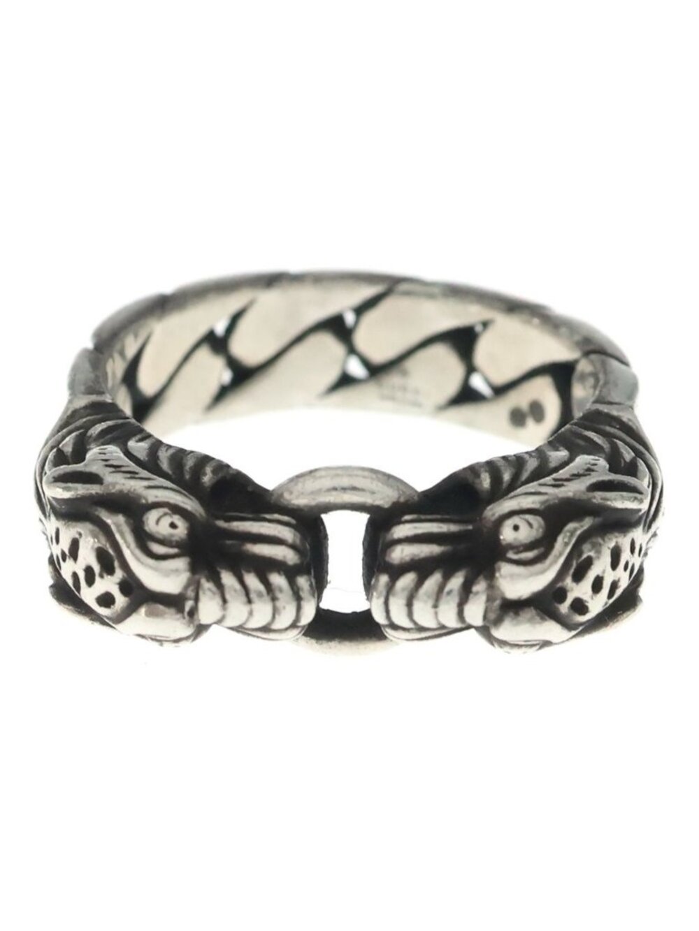 Gucci Tiger Head Ring Silver